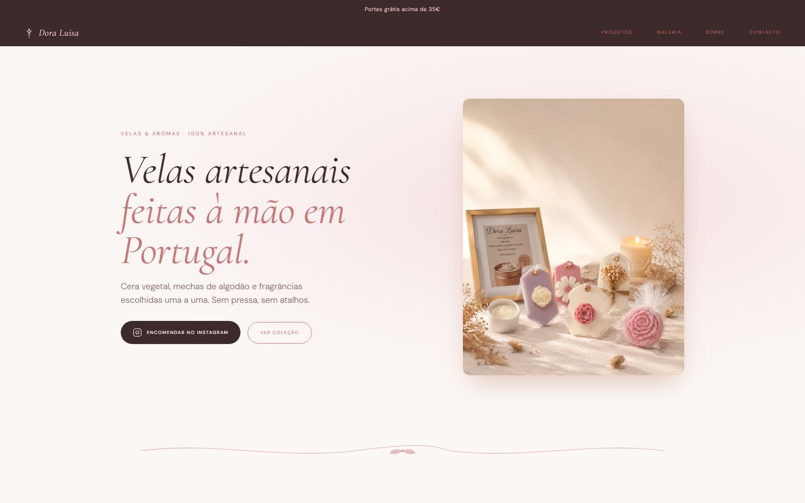 Pré-visualização do site de Dora Luisa
